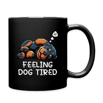 Se sentir fatigué par le chien Propriétaire de rottweiler - Mug uni - noir - Droite