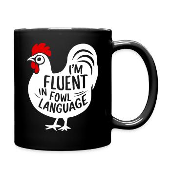 Ich spreche fließend Vogelsprache, witzig, witzig. - Tasse einfarbig - Schwarz - Rechts