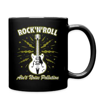 Rock 'N' Roll Ain't Noise Pollution Guitar - Full Colour Mug - black - Right