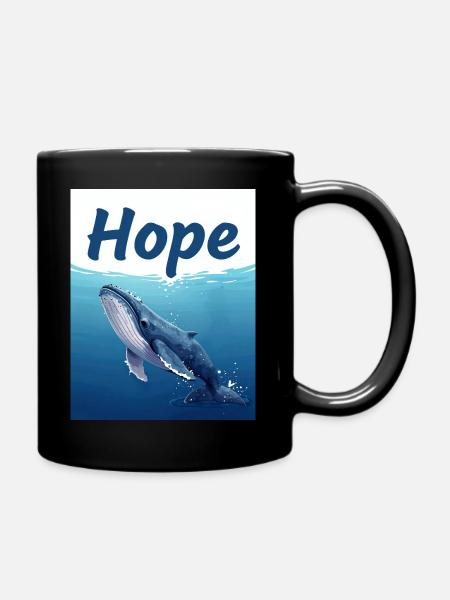 Baleine sous-marine Hope - Mug uni - noir