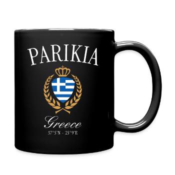 Parikia Griechenland Wappen Krone – Reise Souvenir - Tasse einfarbig - Schwarz - Rechts