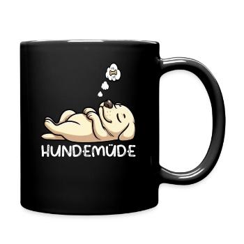 Hundemüde Labrador Labradorbesitzer Labradorhalter - Tasse einfarbig - Schwarz - Rechts