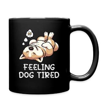 Se sentir fatigué par le chien Akita Akita Propriétaire Akitas - Mug uni - noir - Droite