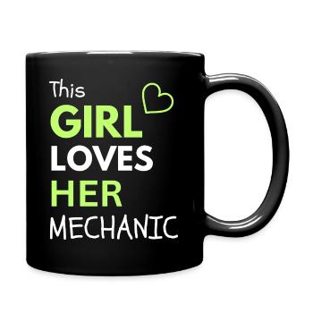 Cette fille adore son mécanicien - Mug uni - noir - Droite