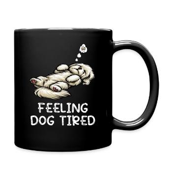 Feeling Dog Tired Maltese Maltese Owner - Full Colour Mug - black - Right