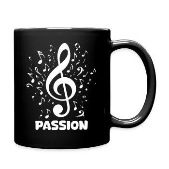 PASSION clef music design - Full Colour Mug - black - Right