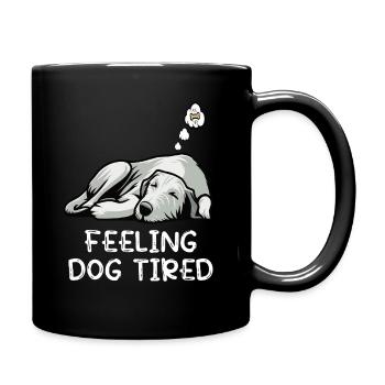 Feeling Dog Tired Irischer Wolfshund Wolfshunde - Tasse einfarbig - Schwarz - Rechts