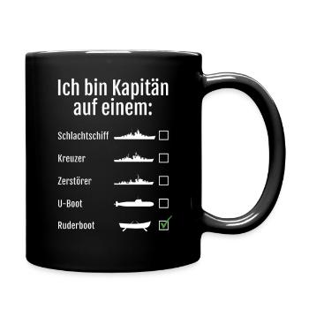 Ich bin Kapitän auf einem... - Tasse einfarbig - Schwarz - Rechts