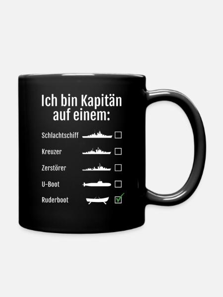 Ich bin Kapitän auf einem... - Tasse einfarbig - Schwarz