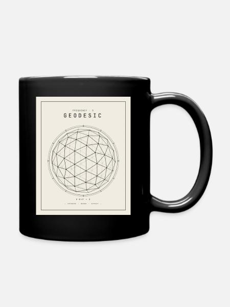 Motif géodésique de la géométrie des sphères - Mug uni - noir