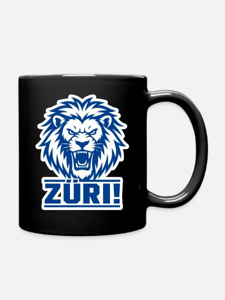 Zurich Lion - Full Colour Mug - black