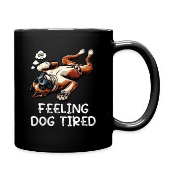 Feeling Dog Tired Boxer Boxer Dog German Boxer - Full Colour Mug - black - Right