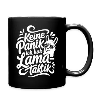 Lama Drama Kein Problem Spruch Humor - Tasse einfarbig - Schwarz - Rechts