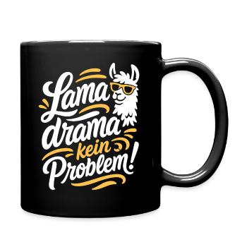 Kein Panik Lama Spruch Lustig Design - Tasse einfarbig - Schwarz - Rechts