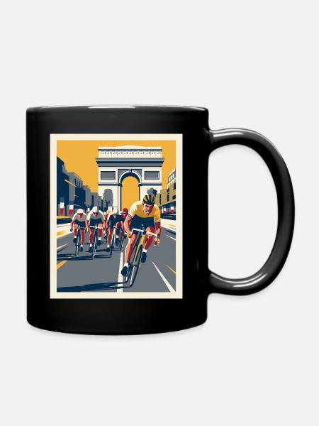 Paris Sprint — Cycling Memory - Full Colour Mug - black