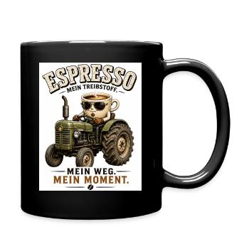 Espresso Treibstoff auf dem Traktor - Tasse einfarbig - Schwarz - Rechts