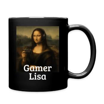 Jeu vidéo Lisa Leonardo Da Vinci Gamer Mona Lisa - Mug uni - noir - Droite