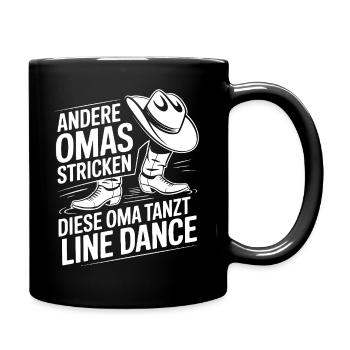 Oma tanzt Line Dance - Tasse einfarbig - Schwarz - Rechts