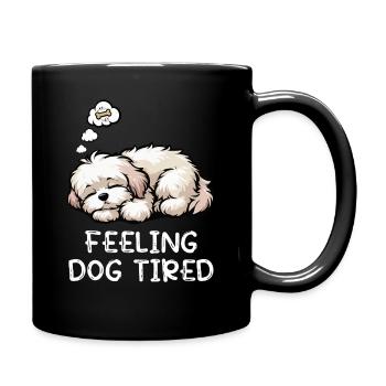 Se sentir fatigués par le chien Amoureux havanais havanais - Mug uni - noir - Droite