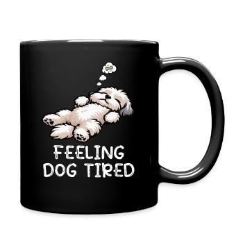 Se sentir fatigués par le chien Amoureux havanais havanais - Mug uni - noir - Droite