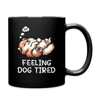 Se sentir fatigué de chien Poméranie, Poméranie, Chien Spitz Poméranie, - Mug uni - noir - Droite