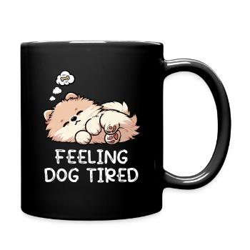 Se sentir fatigué de chien Poméranie, Poméranie, Chien Spitz Poméranie, - Mug uni - noir - Droite