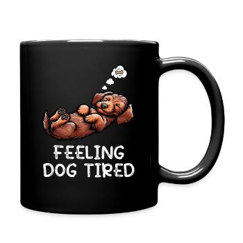 Feeling Dog Tired Wire-haired Dachshund Dachshund Dachshund - Full Colour Mug - black - Right