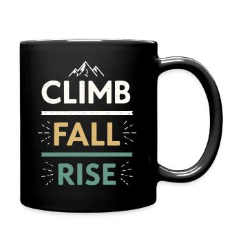 Climbs Falls Raises Mountain - Full Colour Mug - black - Right