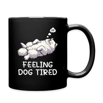 Se sentir fatigués par le chien Amoureux des Samoyèdes - Mug uni - noir - Droite