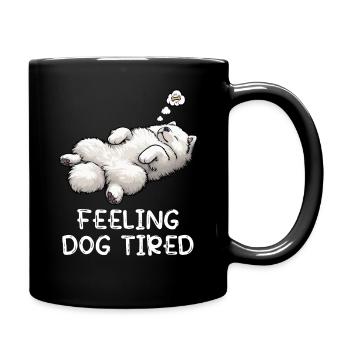 Se sentir fatigués par le chien Amoureux des Samoyèdes - Mug uni - noir - Droite