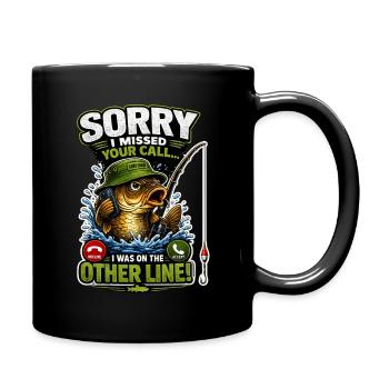 Sorry I Missed Your Call Carp Fishing - Full Colour Mug - black - Right