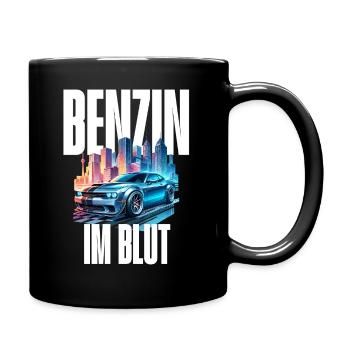 Benzin im Blut Neon - Tasse einfarbig - Schwarz - Rechts