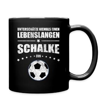 Lebenslanger Schalke Fan | Vintage Retro Edition - Tasse einfarbig - Schwarz - Rechts