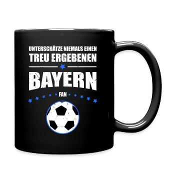 Treu ergebener Bayern Fan Geschenk | Vintage Look - Tasse einfarbig - Schwarz - Rechts