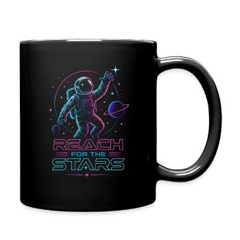 Astronaut "Reach for the Stars" | Weltraum  - Tasse einfarbig - Schwarz - Rechts