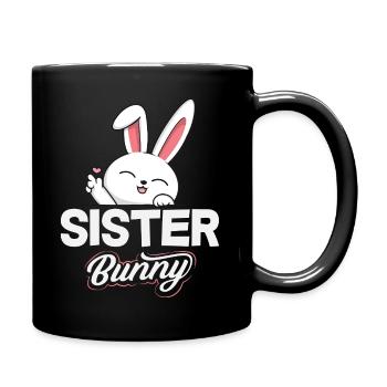 Joyeuse Pâques, douce chasse aux œufs du lapin, œufs de Pâques - Mug uni - noir - Droite
