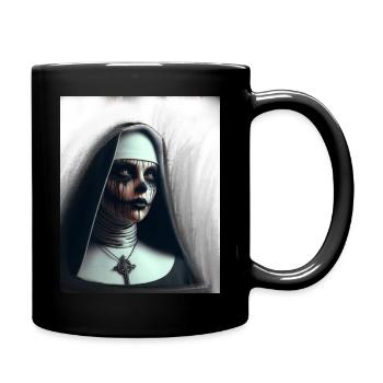 Dämonische Nonne im Nebel - Tasse einfarbig - Schwarz - Rechts