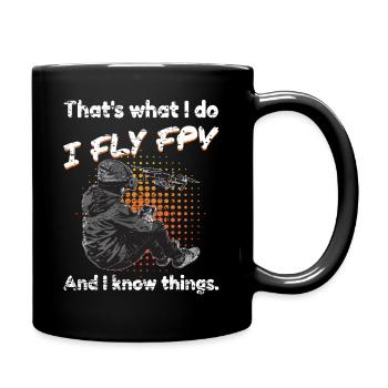 FPV Drone Pilot Freestyle & Racing Gift - Full Colour Mug - black - Right