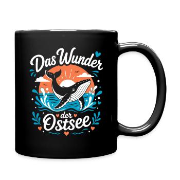 Wunder der Ostsee – Wal & Sonne - Tasse einfarbig - Schwarz - Rechts