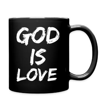 god is love - Tasse einfarbig - Schwarz - Rechts