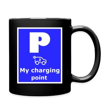 My charging point sign - Full Colour Mug - black - Right