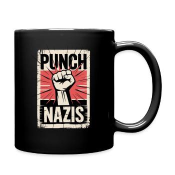 Faust gegen Nazis Poster - Tasse einfarbig - Schwarz - Rechts