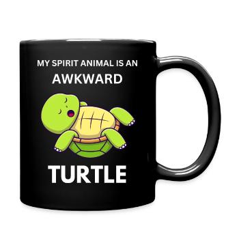 Mein Geisttier ist eine unbeholfene Schildkröte. Lustig. - Tasse einfarbig - Schwarz - Rechts