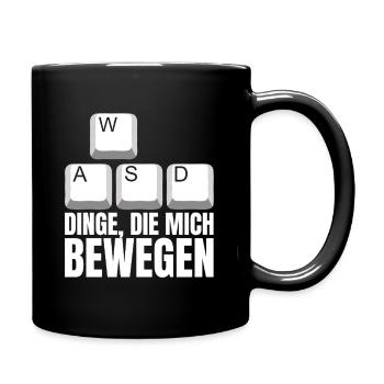 Dinge Die Mich Bewegen WASD PC Gamer - Tasse einfarbig - Schwarz - Rechts