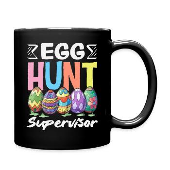 Frohe Ostern Süßer Osterhase Eiersuche Ostereier - Tasse einfarbig - Schwarz - Rechts
