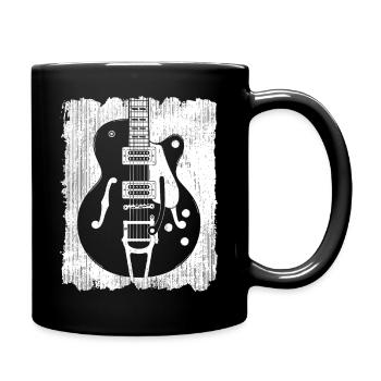 Graffiti-Gitarren-Silhouette - Tasse einfarbig - Schwarz - Rechts