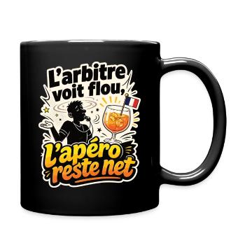 L’arbitre voit flou, l’apéro reste net - Tasse einfarbig - Schwarz - Rechts