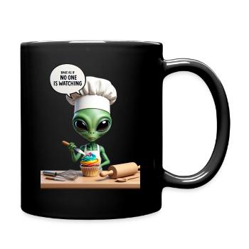 Alien Chef Cupcake - Full Colour Mug - black - Right