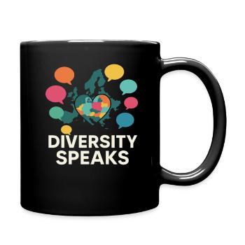 Diversity meets globe - Full Colour Mug - black - Right