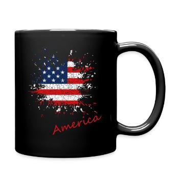 Art de drapeau américain en éclaboussures - Mug uni - noir - Droite